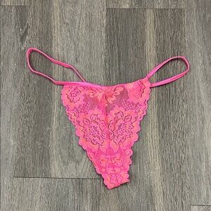 Pink Lace Thong
